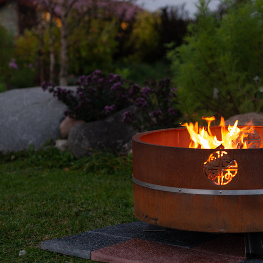 GrillSymbol Corten Steel Fire Pit Lucas, ø 95 cm + lid
