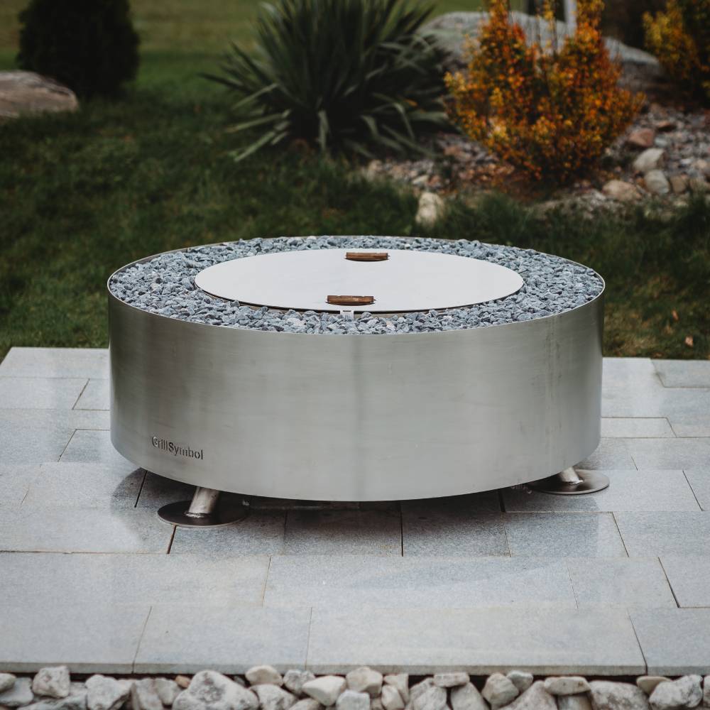 GrillSymbol Stainless Steel Fire Pit Luna Silver