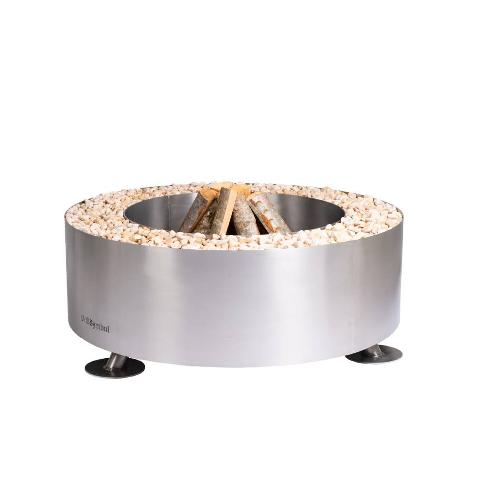GrillSymbol Stainless Steel Fire Pit Luna Silver