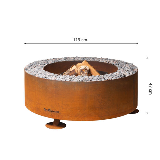 GrillSymbol Corten Steel Fire Pit Luna
