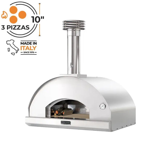 Fontana, Mangiafuoco, Stainless Steel,  Build In Wood Pizza Oven