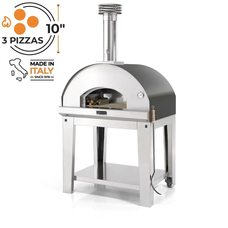 Fontana Mangiafuoco, Anthracite,  Build in, Wood Fired Pizza Oven