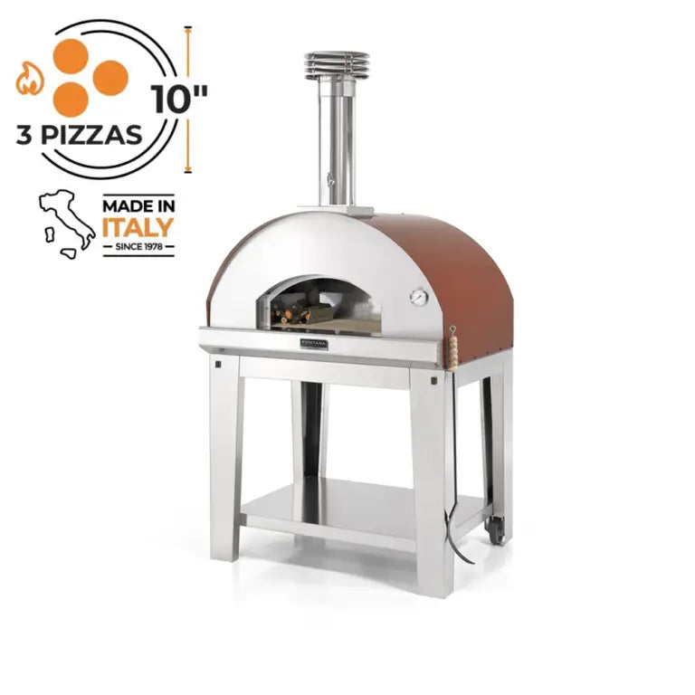 Fontana Mangiafuoco, Rosso, Build In, Wood Fired Pizza Oven