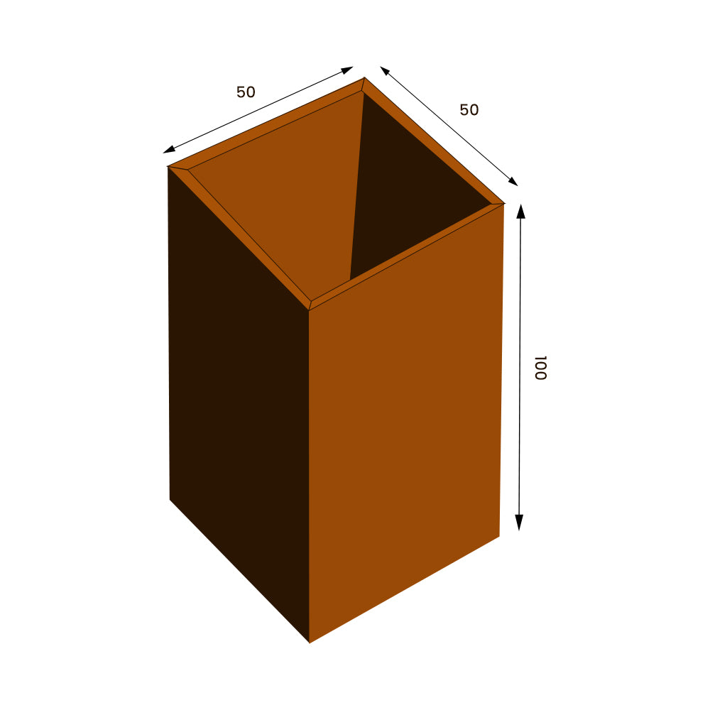 GrillSymbol Manhattan Set of 2 Corten Steel Planters for Modern Gardens