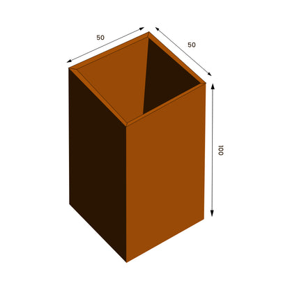 GrillSymbol Manhattan Set of 2 Corten Steel Planters for Modern Gardens