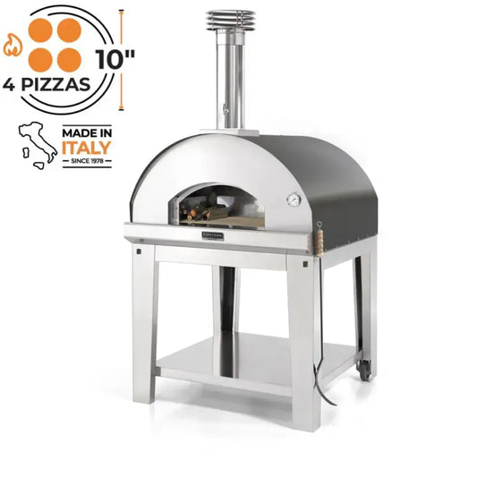 Fontana Margherita Anthracite Wood Pizza Oven Including Trolley
