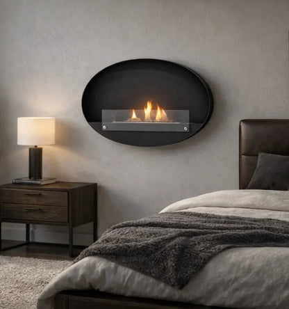 ScandiFlames Maryland Oval Wall Mounted Bioethanol Fireplace