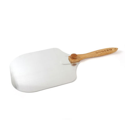BonFeu BonPizza Stainless Steel Pizza Spatula with Wooden Handle for Easy Serving