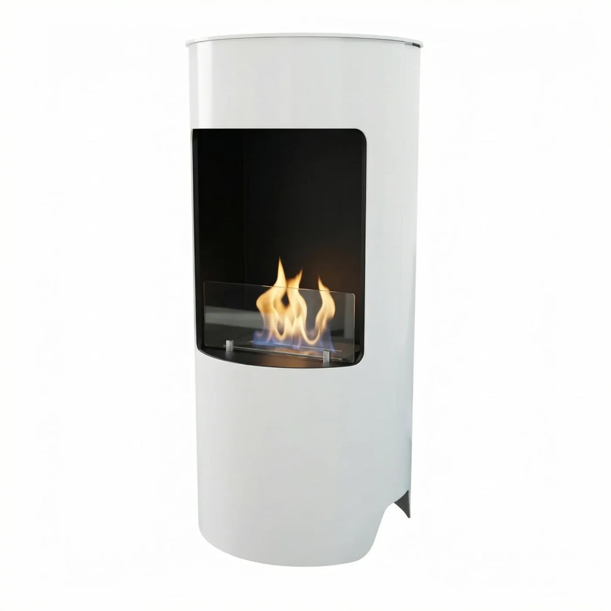 ScandiFlames Montgomery White Bioethanol Fireplace with Classic Stove Design