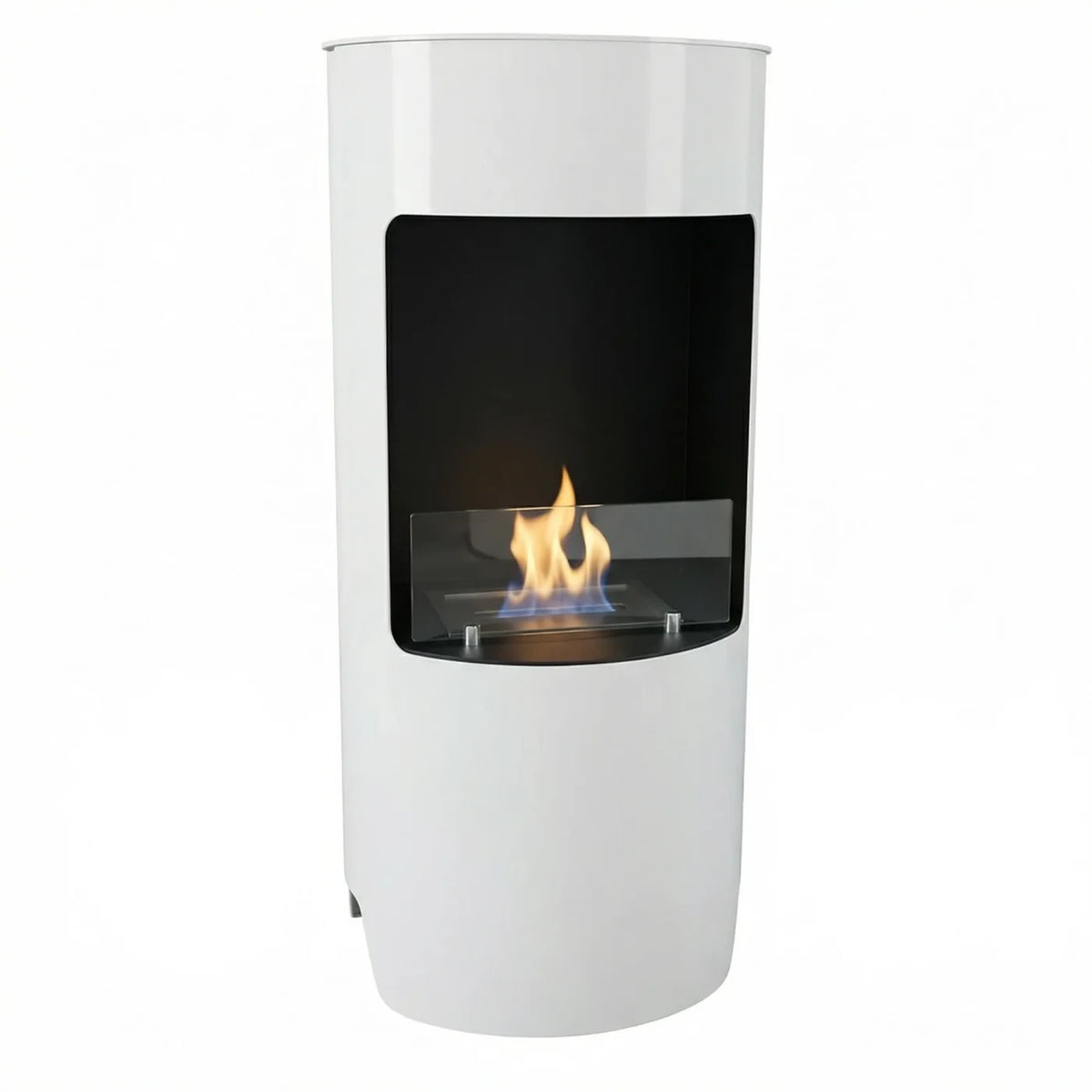 ScandiFlames Montgomery White Bioethanol Fireplace with Classic Stove Design