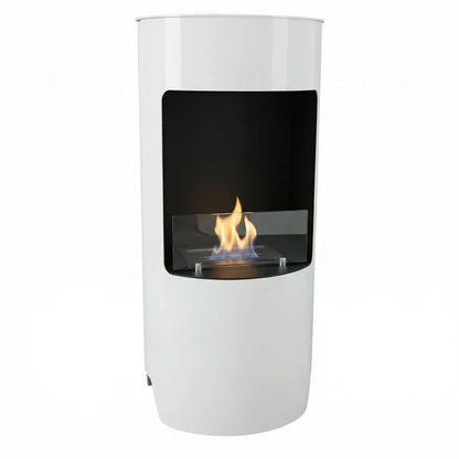 ScandiFlames Montgomery White Bioethanol Fireplace with Classic Stove Design