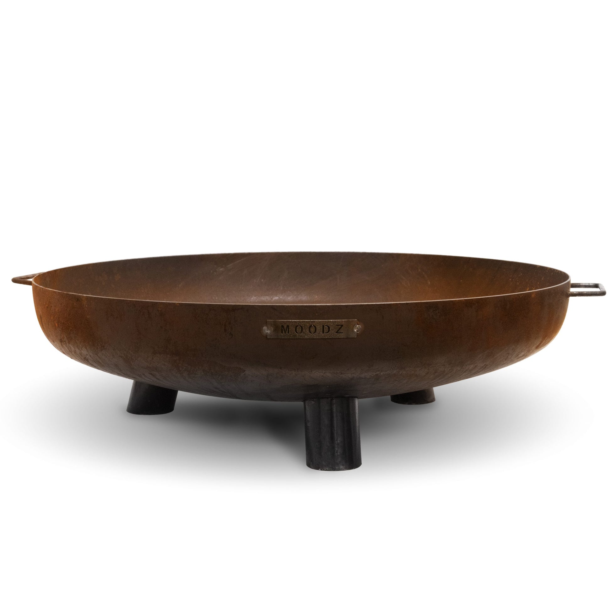 MOODZ Fire Bowl with Feet & Handles, Rusty Brown
