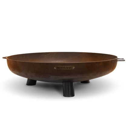 MOODZ Fire Bowl with Feet & Handles, Rusty Brown