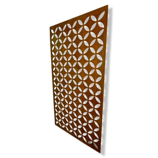 Patina Steel – Laser Cut Screen – Moroccan Circles Design