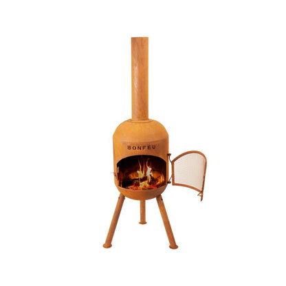 BonFeu, BonSolo, Outdoor Fireplace and Grill, Rust