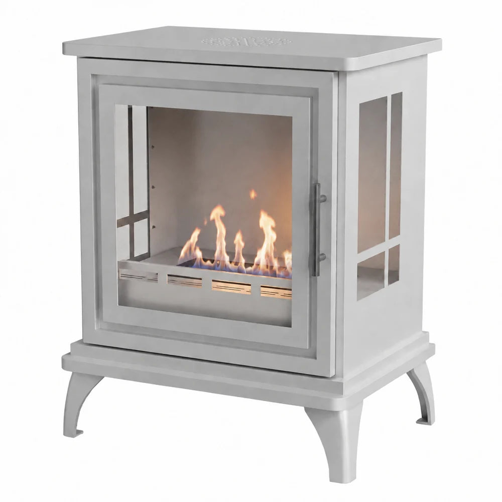 ScandiFlames Nashville White Freestanding Bioethanol Stove