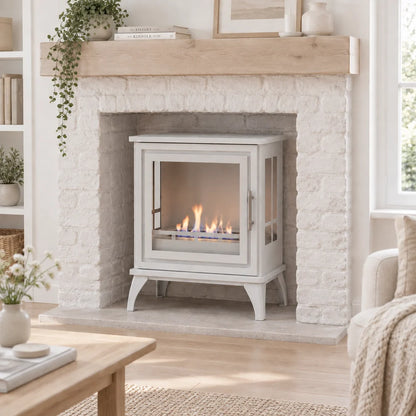 ScandiFlames Nashville White Freestanding Bioethanol Stove