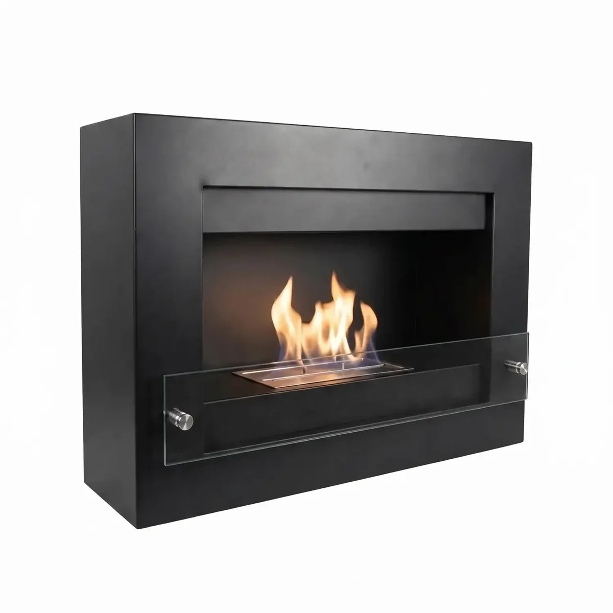 ScandiFlames Nebraska Black Wall Mounted Bioethanol Fireplace