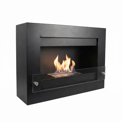ScandiFlames Nebraska Black Wall Mounted Bioethanol Fireplace