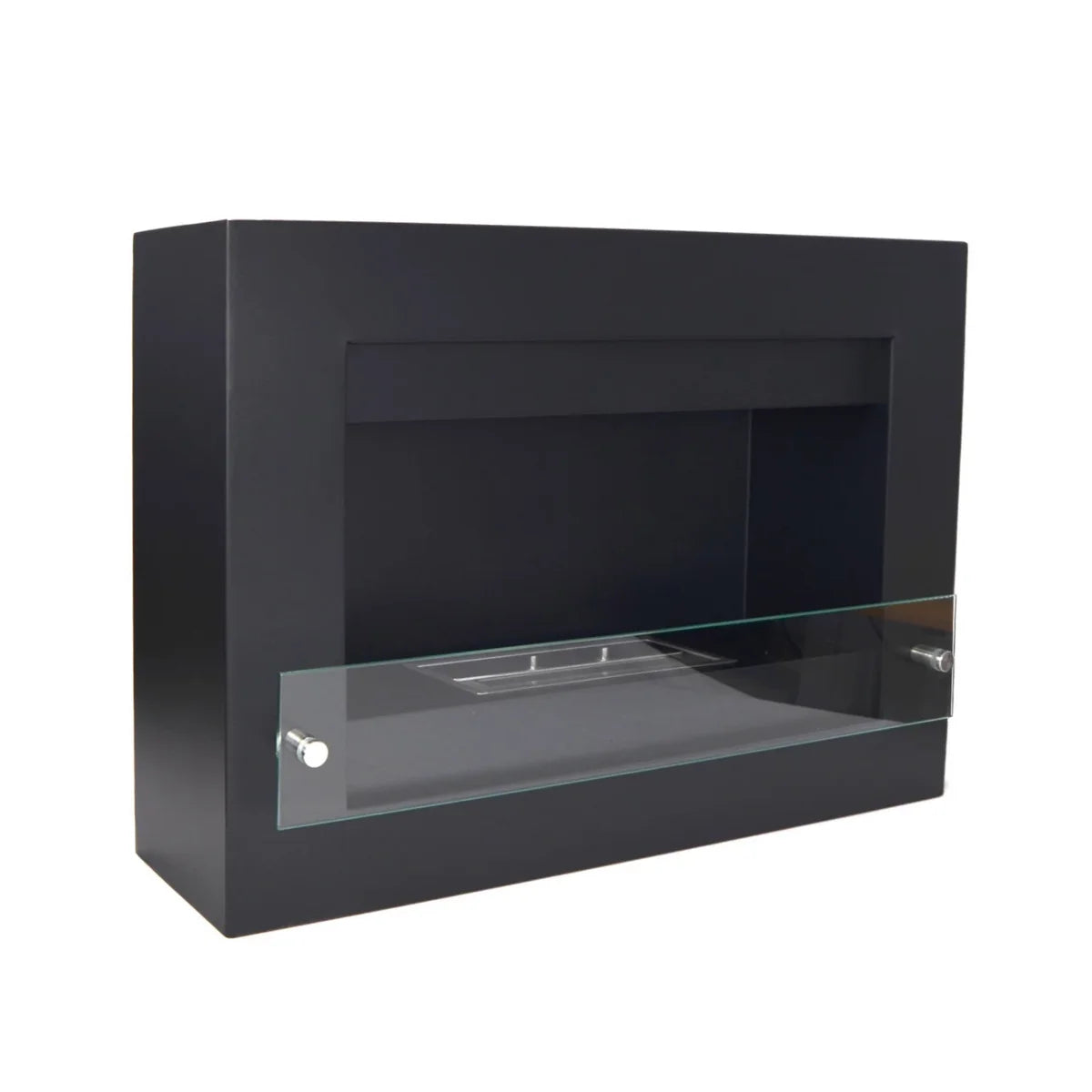 ScandiFlames Nebraska Black Wall Mounted Bioethanol Fireplace