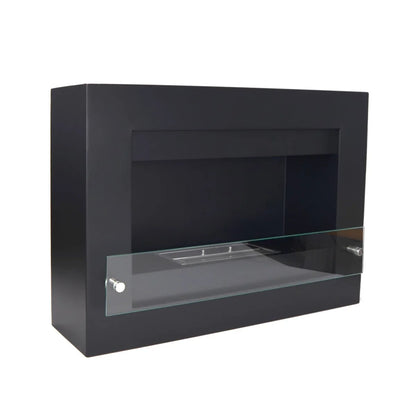 ScandiFlames Nebraska Black Wall Mounted Bioethanol Fireplace