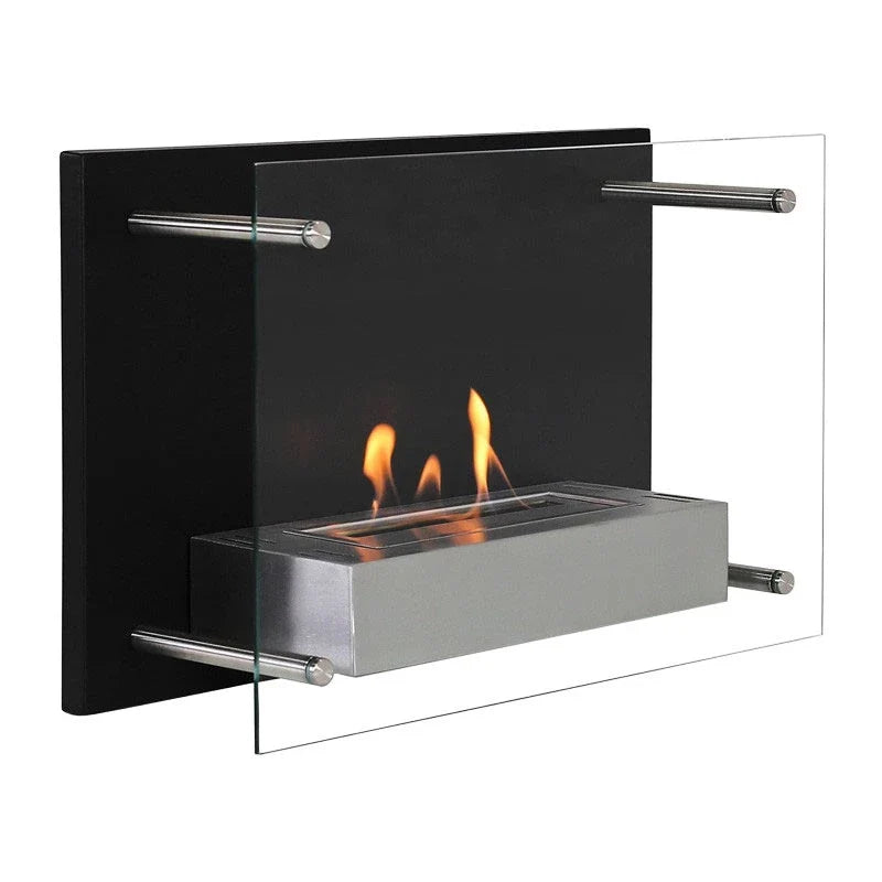 ScandiFlames Nevada Wall Mounted Bioethanol Fireplace in Black