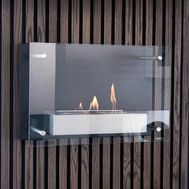 ScandiFlames Nevada Wall Mounted Bioethanol Fireplace in Black
