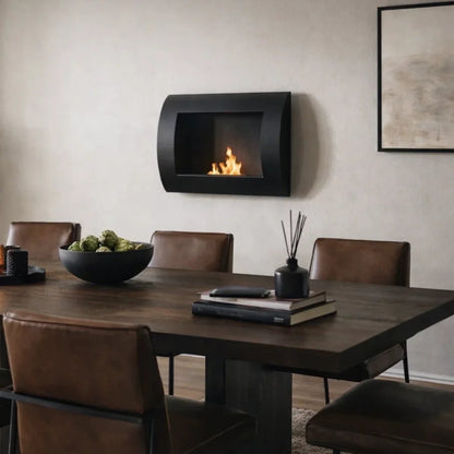 ScandiFlames Ocean Black Wall Mounted Bioethanol Fireplace