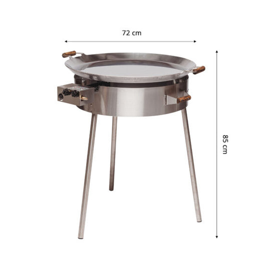 GrillSymbol PRO 720i Inox 72cm Stainless Steel Gas Paella Set