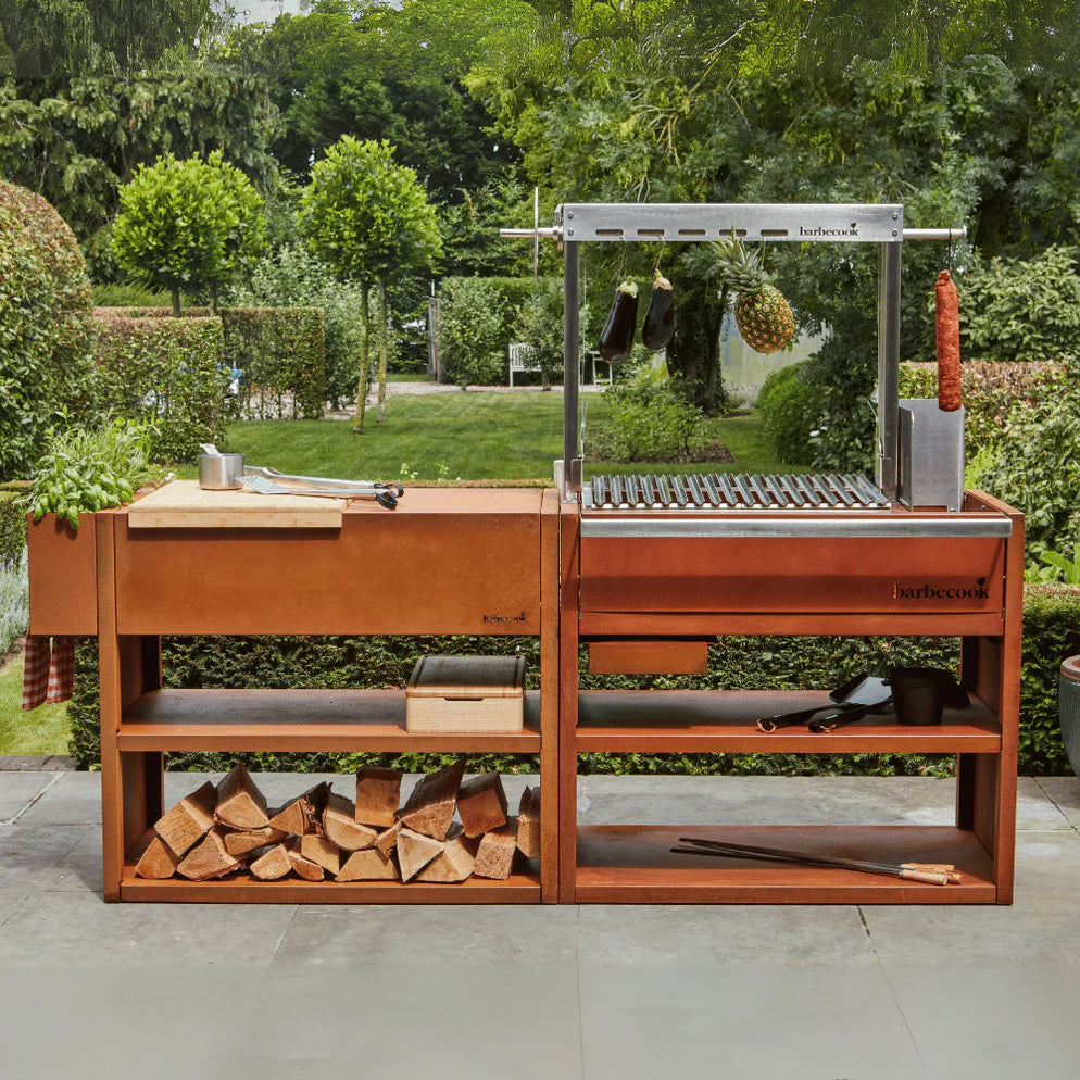 Barbecook Pedro Asado Grill & Workstation – Corten Steel Outdoor BBQ