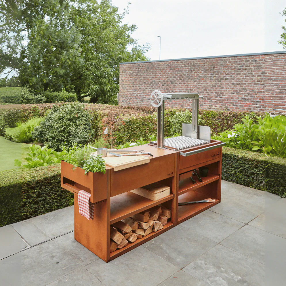 Barbecook Pedro Asado Grill & Workstation – Corten Steel Outdoor BBQ
