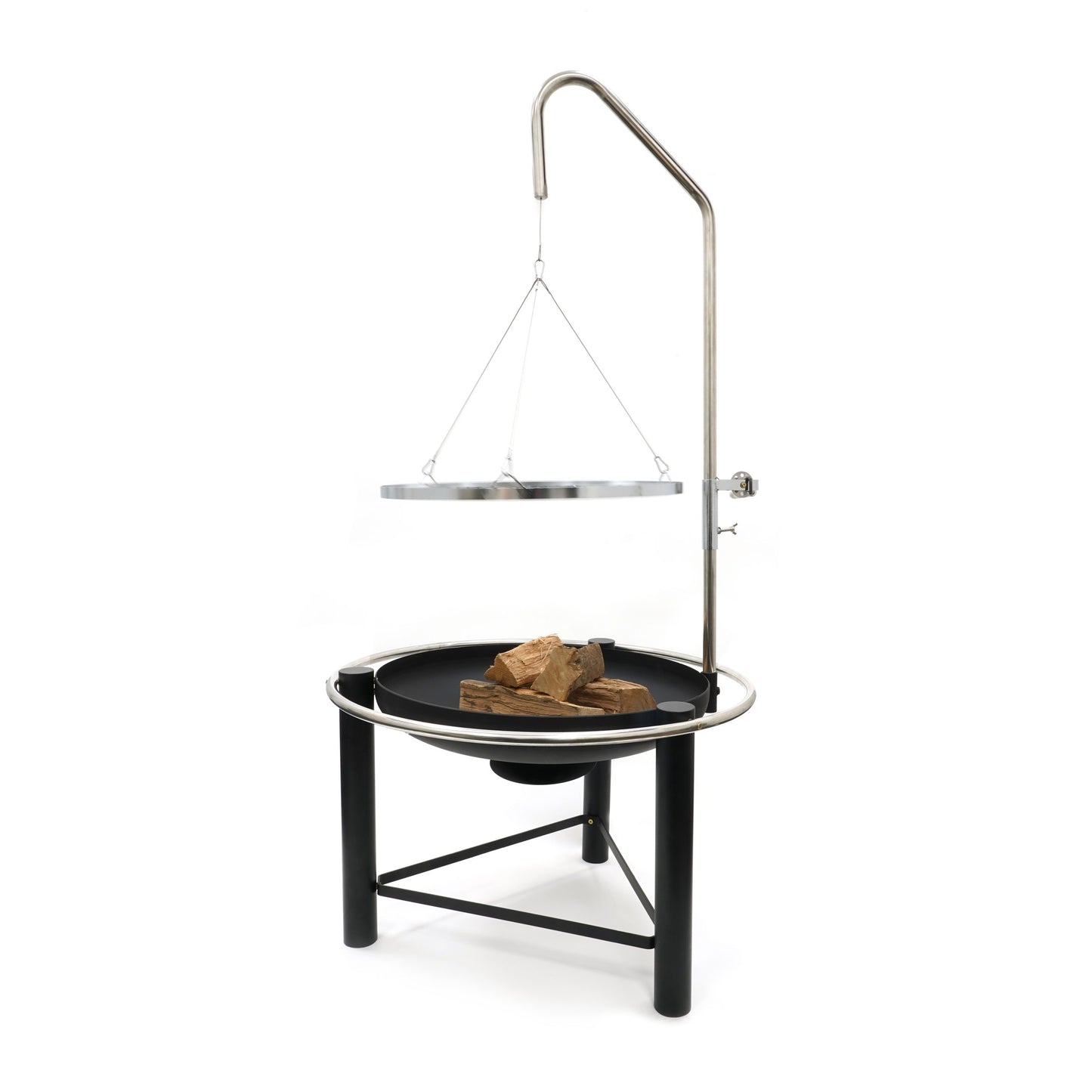 HEAT Pendal Fire Bowl with Pulley Grill – 76 cm Steel