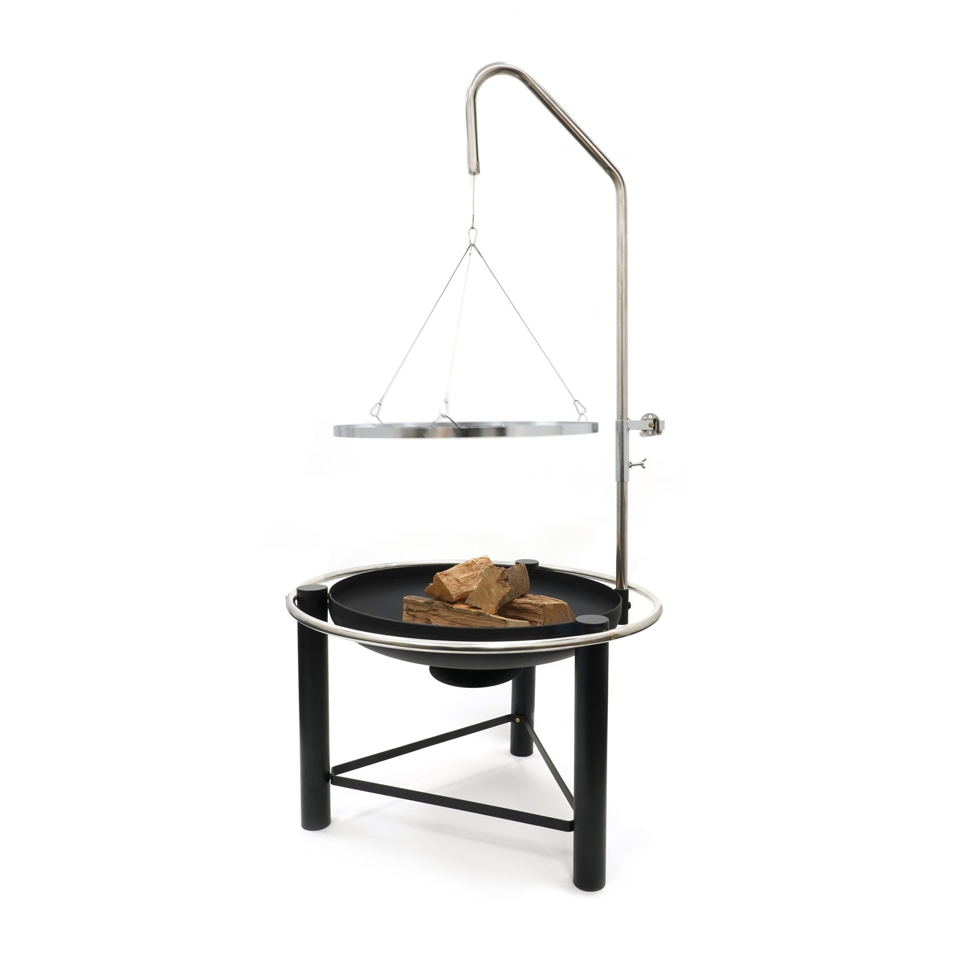 HEAT Pendal Fire Bowl with Pulley Grill – 76 cm Steel