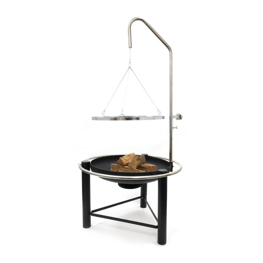 HEAT Pendal Fire Bowl with Pulley Grill – 76 cm Steel