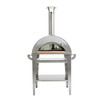 GrillSymbol Wood Fired Pizza Oven with Stand Pizzo-set-inox