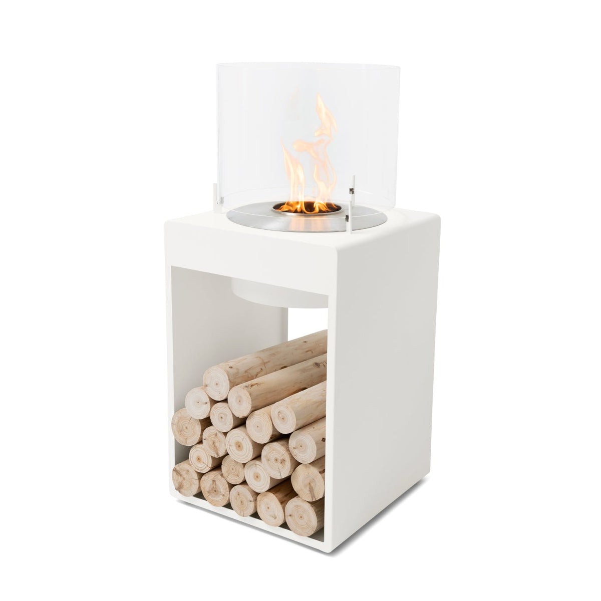 EcoSmart Fire Pop 8T Tall Bioethanol Fireplace for Indoor and Outdoor Spaces