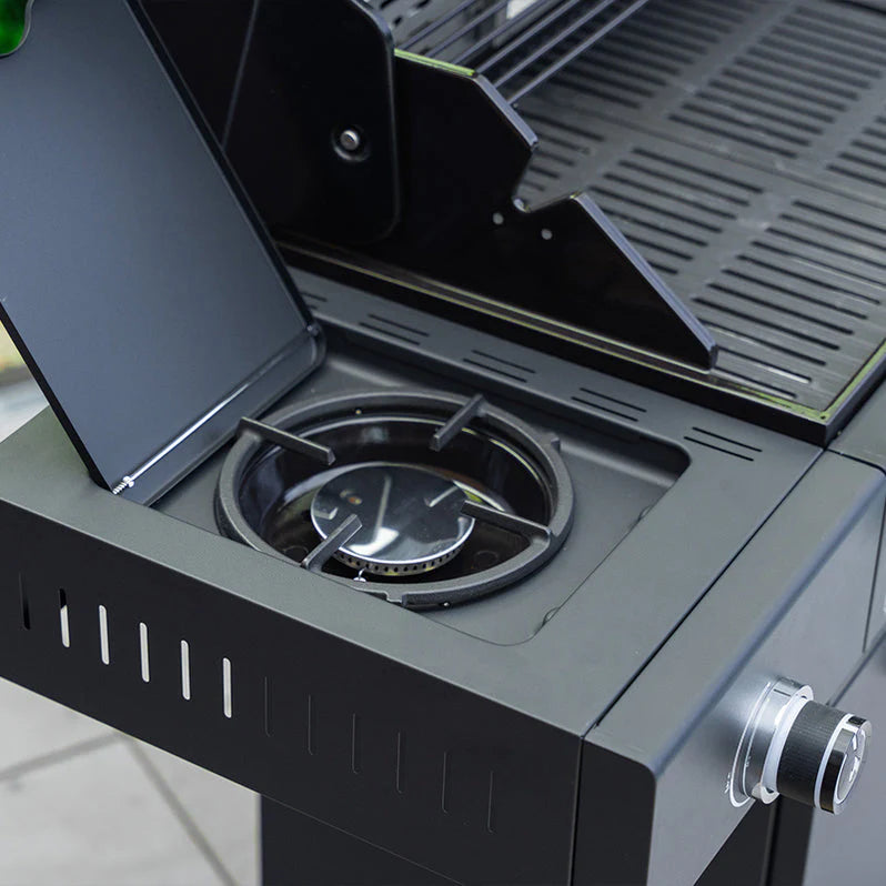 GRLLR Outdoor Kitchen U Shap Sink 5 Burner Fridge and Kamado
