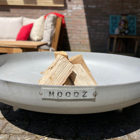 Moodz Fire Bowl with Feet and Handles, Stainless Steel