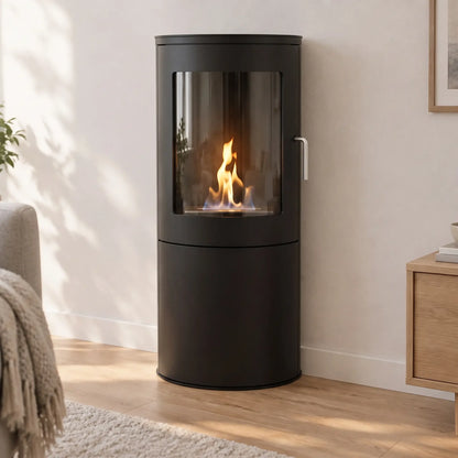 ScandiFlames Richmond Black Bioethanol Fireplace with Flat Back