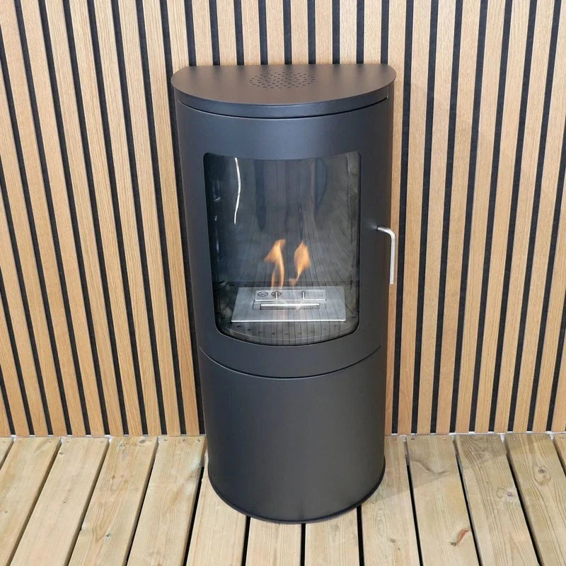 ScandiFlames Richmond Black Bioethanol Fireplace with Flat Back