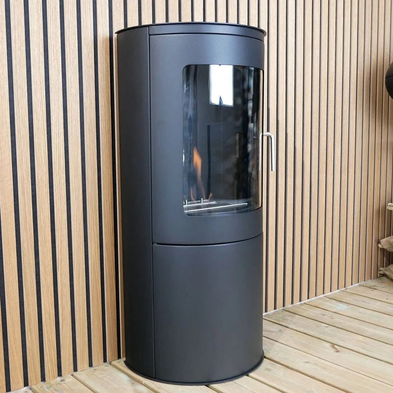 ScandiFlames Richmond Black Bioethanol Fireplace with Flat Back
