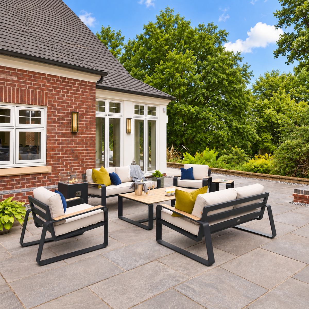 Hex Living Social Set Graphite Black | Premium Garden Furniture