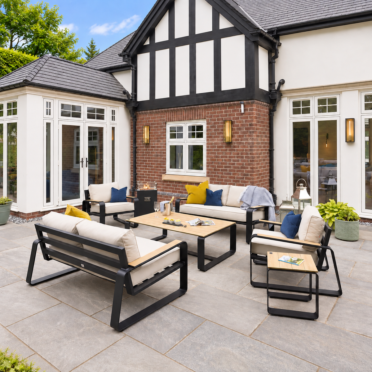 Hex Living Social Set Graphite Black | Premium Garden Furniture
