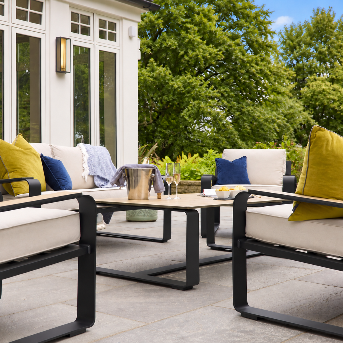 Hex Living Social Set Graphite Black | Premium Garden Furniture
