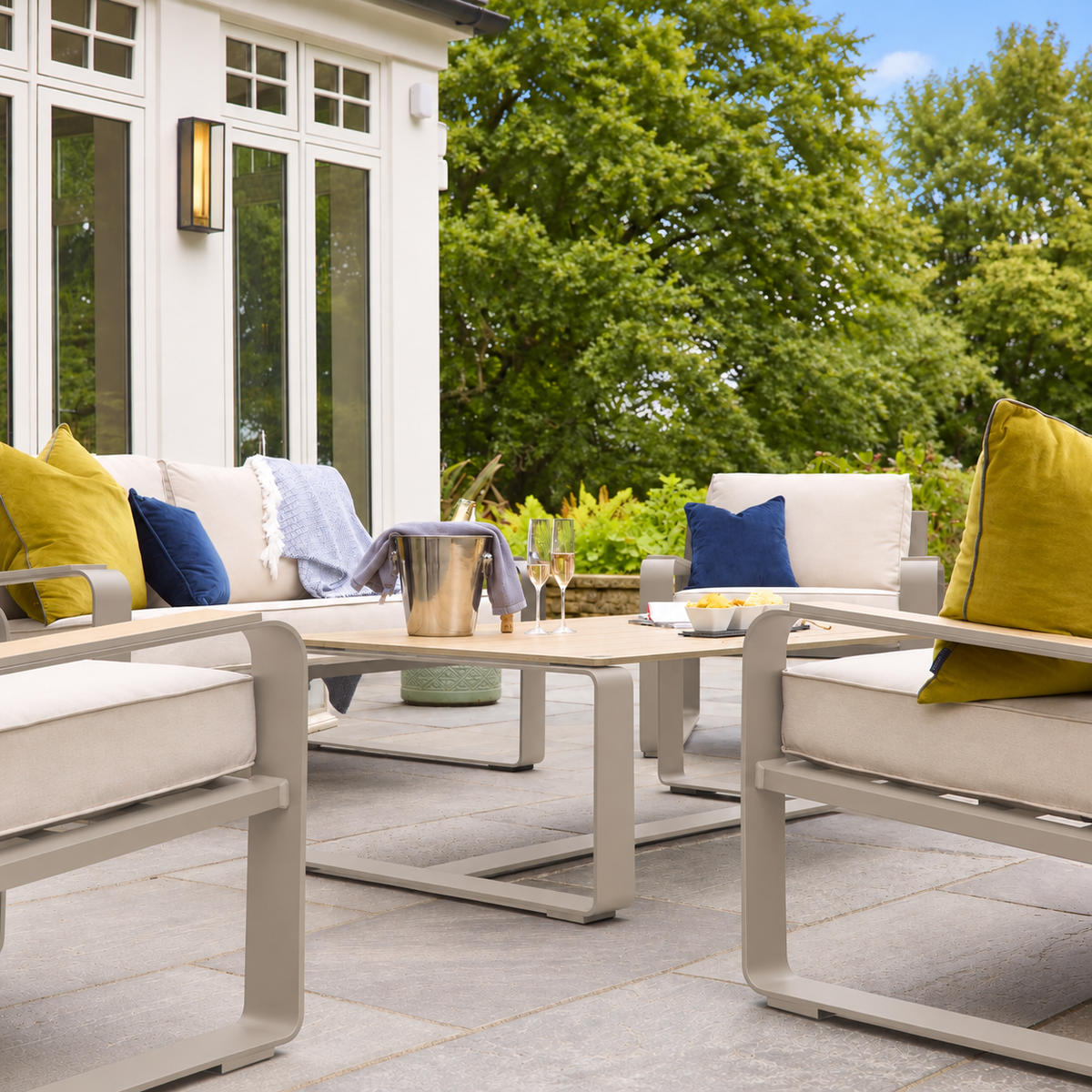 Hex Living Social Set Pebble Grey | Premium Garden Furniture