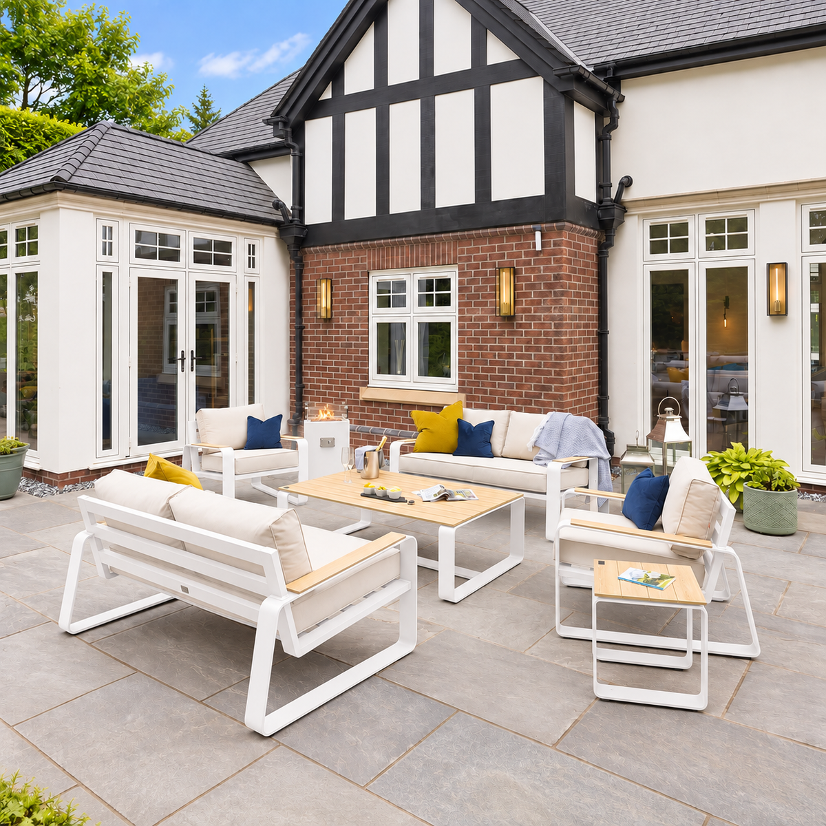 Hex Living Social Set Porcelain White | Premium Garden Furniture