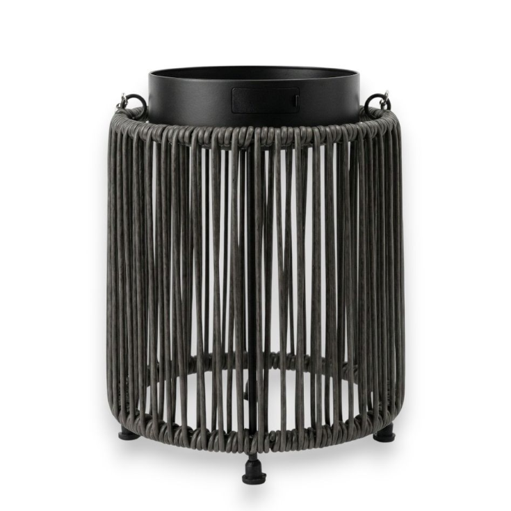 ZOLUNA Luca Deep Coal Solar Lantern | USB Rechargeable Outdoor Lantern with Dimming
