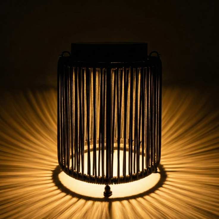 ZOLUNA Luca Deep Coal Solar Lantern | USB Rechargeable Outdoor Lantern with Dimming