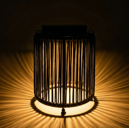 ZOLUNA Luca Deep Coal Solar Lantern | USB Rechargeable Outdoor Lantern with Dimming