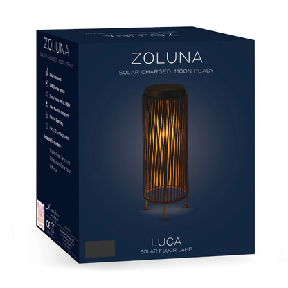 ZOLUNA Luca Grande Deep Coal Solar Lantern | Large USB Rechargeable Outdoor Lamp
